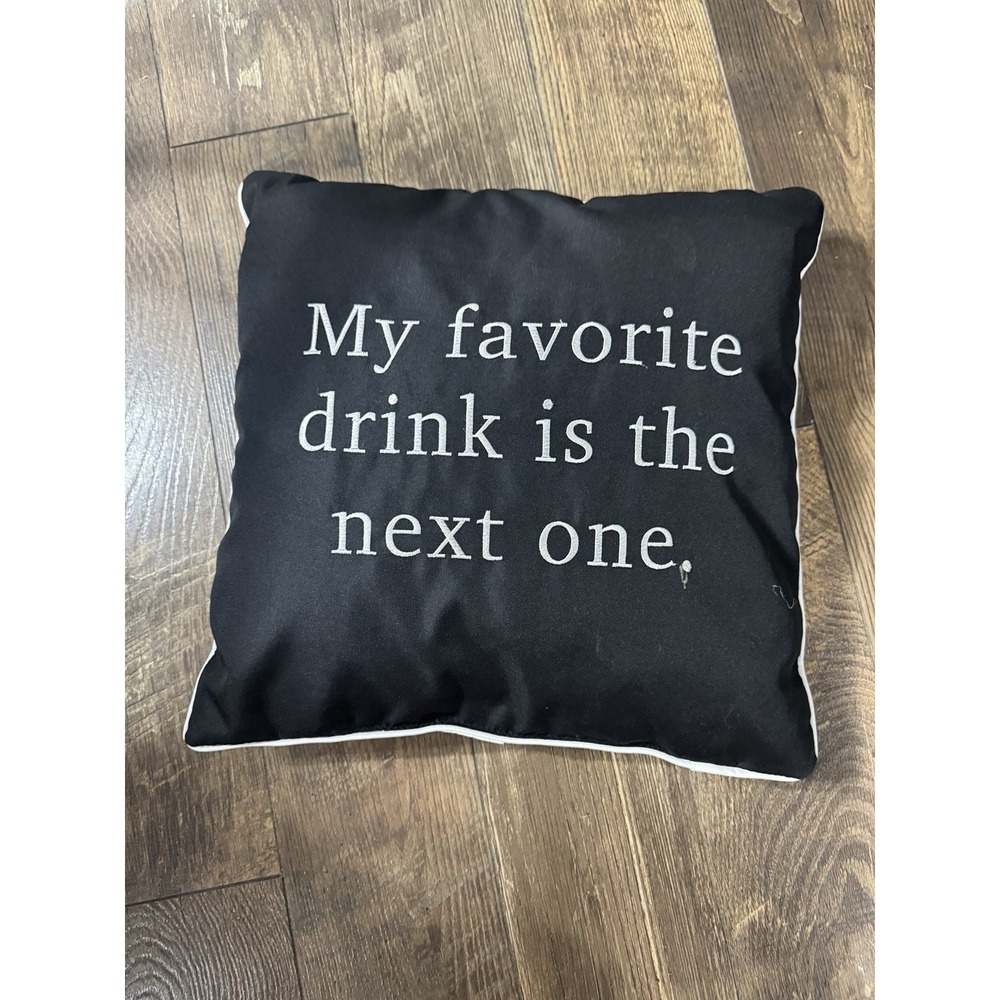 Black Drinking Throw Pillow - 17" Squared